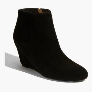 VIA SPIGA Women's 8 V-Harrison Black Suede Wedge Boots Booties